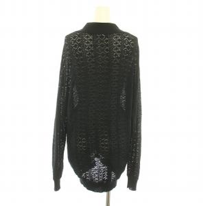 sov. カーディガン Vネック 長袖 かぎ針編み F 黒 ブラック 0309-250-211 /YT