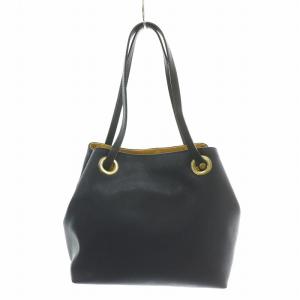 Felisi ハンドバッグ 巾着 牛革 レザー ロゴ 紺 ネイビー 17-20