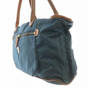 Felisi トートバッグ ハンドバッグ ナイロン レザー 切替 ロゴチャーム 紺 ネイビー 14-10 /BB