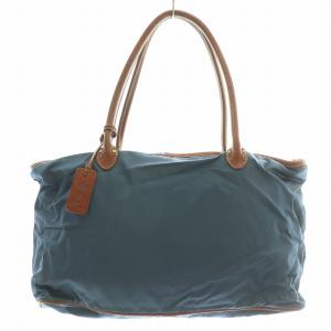 Felisi トートバッグ ハンドバッグ ナイロン レザー 切替 ロゴチャーム 紺 ネイビー 14-10 /BB