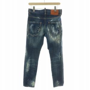DSQUARED2 SKATER JEAN スケートジーンズ デニムパンツ ボタンフライ ダメージ加工 リペア 42 インディゴ