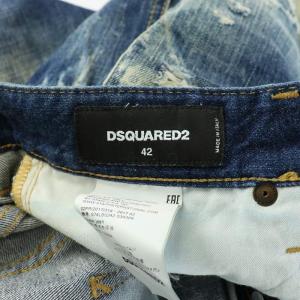 DSQUARED2 SKATER JEAN スケートジーンズ デニムパンツ ボタンフライ ダメージ加工 リペア 42 インディゴ