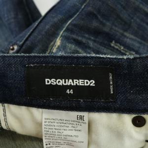 DSQUARED2 SKATER JEAN スケートジーン デニムパンツ ジーンズ ボタンフライ ダメージ加工 ペイント リペア 44 インディゴ