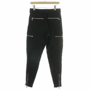BALMAIN Zip Detailed Trousers ジップディティールパンツ テーパード ジップフライ XS 黒 ブラック S8H5530T284