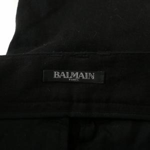 BALMAIN Zip Detailed Trousers ジップディティールパンツ テーパード ジップフライ XS 黒 ブラック S8H5530T284