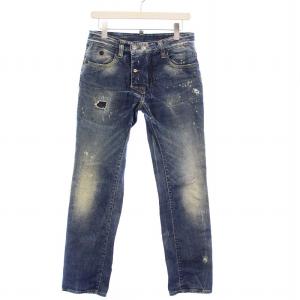 デニムパンツ ジーンズ ダメージ加工 USED加工 42 ブルー /KH