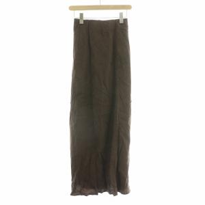 24AW キュプラサテンナローAラインスカート イージー マキシ ロング ウエストゴム 無地 38 M
