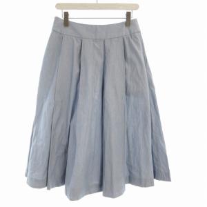 MARGARET HOWELL フレアスカート ミモレ ロング タック 3 青 ブルー 578-9132019