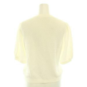 ANAYI 23SS からみクルーカーディガン 半袖 38 白 ホワイト ゴールド 10232816580