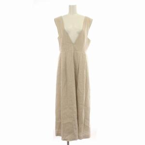 21SS リネン混 ノースリーブ ワンピース 102127-14-020-91 ストライプ ロング 38