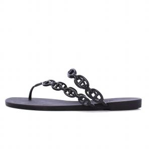 HERMES アイランド ビーチサンダル シェーヌダンクル 40 ブラック