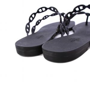 HERMES アイランド ビーチサンダル シェーヌダンクル 40 ブラック