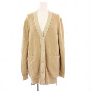 7Gスパンコールロングニットカーディガン 長袖 カシミヤ 1 ベージュ 6515-299-0458 /KH