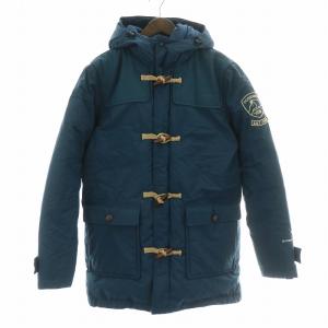 WHITE LABEL 茶タグ ダッフルグースダウンジャケットパーカー アウター ミドル丈 フード 100