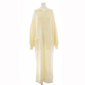 22SS ポロロングニットワンピース 長袖 F 白 1222131013-0 /TK