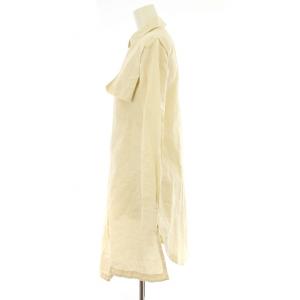 Yohji Yamamoto +NOIR ロングシャツ 長袖 デザイン サイドスリット 麻 リネン混 1 ベージュ