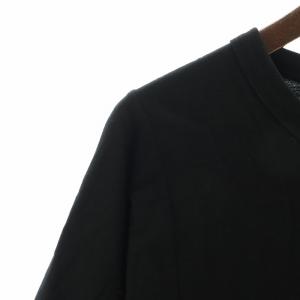 Ground Y Tシャツ カットソー 七分袖 クルーネック ドルマンスリーブ 無地 ストレッチ 3 黒 ブラック /BB