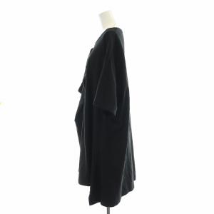 Ground Y Tシャツ カットソー 半袖 チュニック丈 フリル ストレッチ 3 黒 ブラック /BB