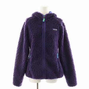 レトロXフリースカーディガン フリースジャケット フード S 紫 パープル 23065FA14 /AN32