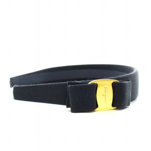 Salvatore Ferragamo カチューシャ ヴァラ リボン ヘアアクセサリー 紺 ネイビー