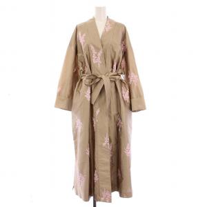 Flower Embroidery Coat フラワーエンブロイダリーコート ノーカラーコート アウター