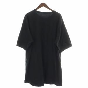 Ground Y ジャンボカットソー Tシャツ 半袖 クルーネック スリット 無地 ストレッチ 3 黒 ブラック GA-T01-040