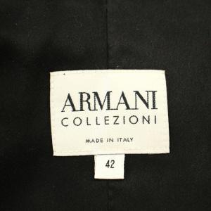 ARMANI COLLEZIONI スーツ セットアップ UMG29T ストライプ スカート ひざ丈 ジャケット 42 黒 ブラック