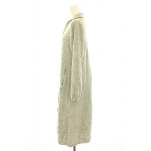 45R ニットワンピース ロング Vネック スキッパー 長袖 ウール 0 グレー 5105023 /YT