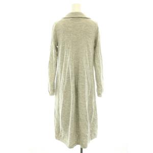 45R ニットワンピース ロング Vネック スキッパー 長袖 ウール 0 グレー 5105023 /YT