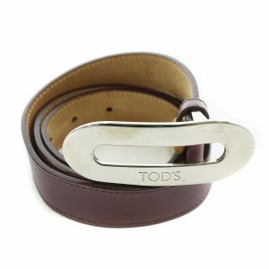 オーバルバックルベルト レザー ロゴ 80 紫 パープル /BB