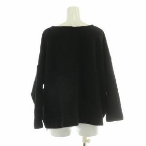 nest Robe ニット 長袖 ボートネック ストレッチ ウール F 黒 ブラック