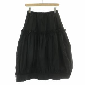 ENFOLD CUFF HEME DHARMA SKIRT カフヘムダルマスカート ギャザー ミモレ ロング フリル 36 黒 ブラック