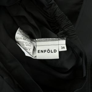 ENFOLD CUFF HEME DHARMA SKIRT カフヘムダルマスカート ギャザー ミモレ ロング フリル 36 黒 ブラック