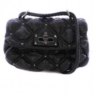 スパイクミー キルティングショルダーバッグ ブラック