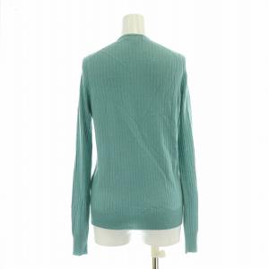 Drawer 18Gカシミヤシルククルーネックニット 長袖 薄手 無地 2 青 ブルー 6513-106-0911