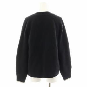 Drawer 畦編み カーディガン ウール カシミヤ 1 ブラック 6515-199-0590
