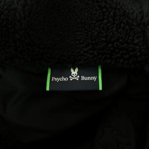 Psycho Bunny プルオーバーパーカー 長袖 ボア フード ハーフジップ 切替 ロゴ 2 黒 ブラック /BB