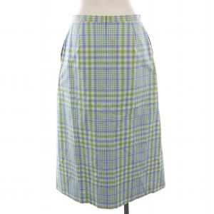 Drawer A-line skirt チェックAラインスカート フレア 38 水色 緑 グリーン 6524-299-1721