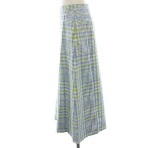 Drawer A-line skirt チェックAラインスカート フレア 38 水色 緑 グリーン 6524-299-1721
