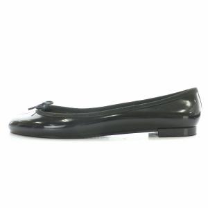 Repetto サンドリオン バレエシューズ パンプス フラットシューズ エナメル ラウンドトゥ リボン 38 黒 ブラック