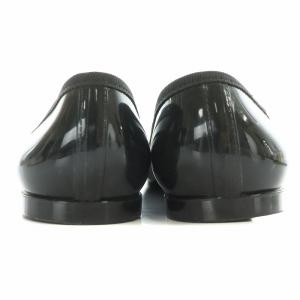 Repetto サンドリオン バレエシューズ パンプス フラットシューズ エナメル ラウンドトゥ リボン 38 黒 ブラック