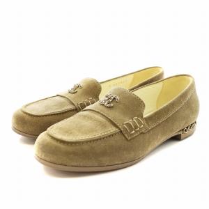 ココマーク ローファー スエード 38 ベージュ G35067