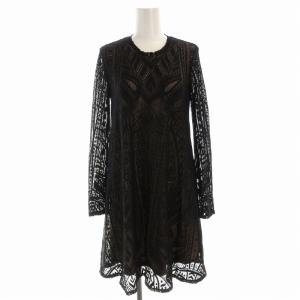 ワンピース ひざ丈 レース 黒 ブラック XXS 801734 /EE