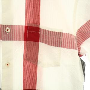 BLACK LABEL CRESTBRIDGE シャツ 半袖 チェック柄 M 赤 レッド 黒 ブラック 白 ホワイト 51M25-125-02