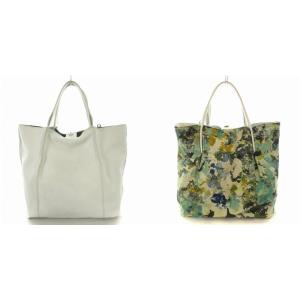 トートバッグ リバーシブル ミニショルダー 2点セット 総柄 緑系 /EA
