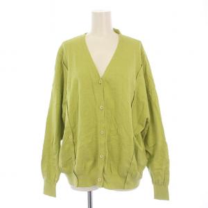 PEACHSKIN Button Crossカーディガン 長袖 ニット シルク 38 黄緑 470DS870-6330