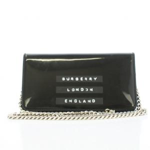 BURBERRY LONDON TAPE PRINT LAMINATED PHONE WALLET 長財布 ショルダーバッグ エナメル