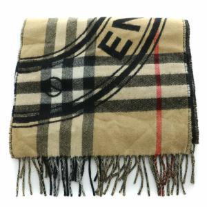 BURBERRY LONDON マフラー ノバチェック カシミヤ ベージュ ブラック