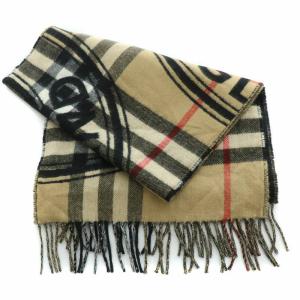 BURBERRY LONDON マフラー ノバチェック カシミヤ ベージュ ブラック