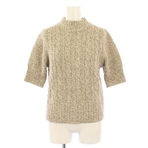 21AW ニット セーター ハイネック 半袖 ベージュ /DK